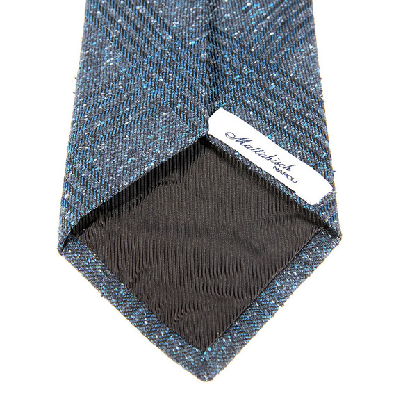 MATTABISCH BLUE & NAVY BLUE PAISLEY TIE | MENS - Picture 4 of 4